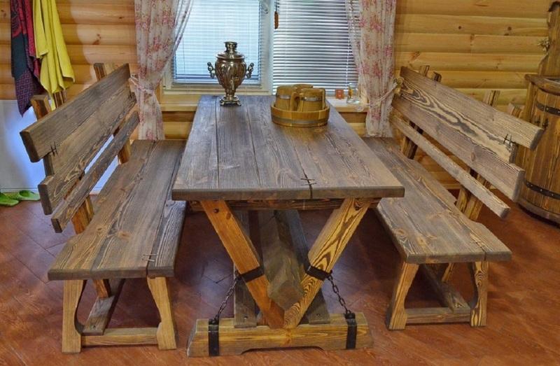 Деревянные столы в баню своими руками: подборка фото