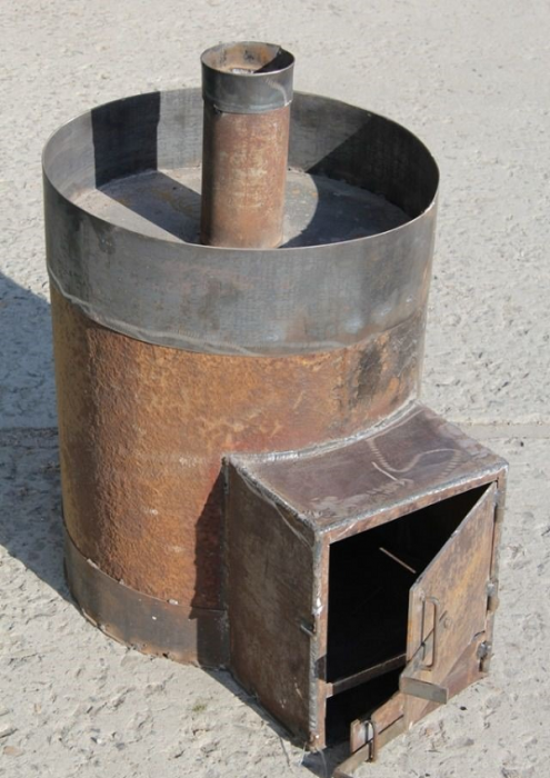 Круглая печь для бани из металла