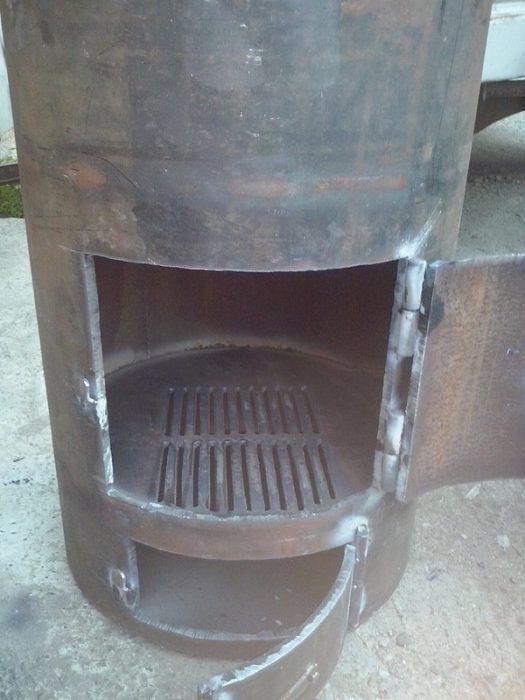Круглая печь для бани из металлических труб