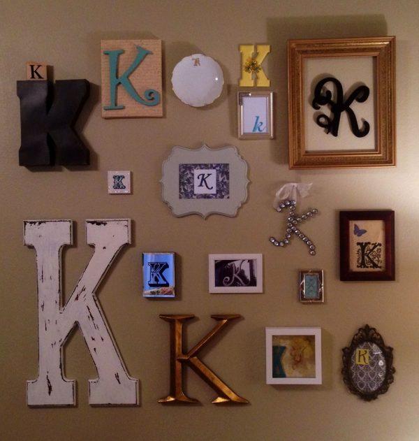 Декоративные буквы на стене