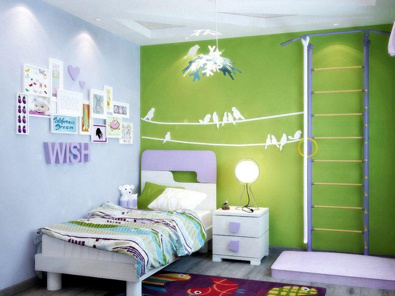 Детская комната с акцентной стеной: готовые интерьеры