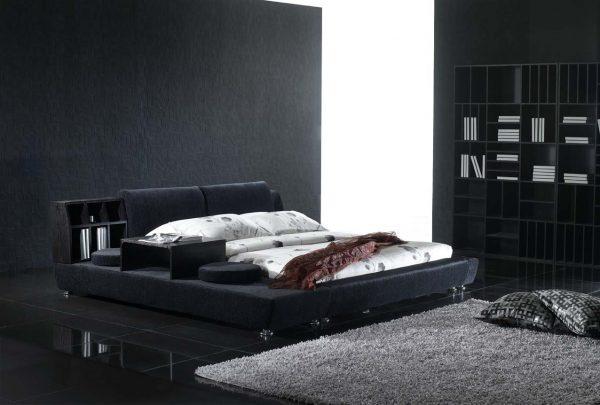 Чёрная мебель в интерьере спальни